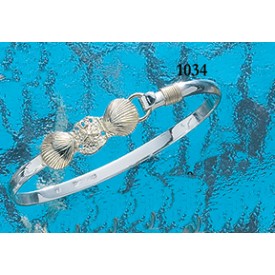 RA10344MB Small Scallop Shell, Sanddollar, Scallop Shell Bangle