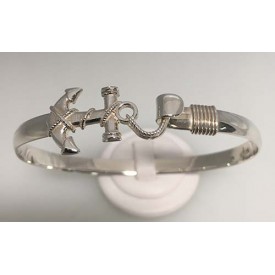 RA40296MBSS Large Anchor Bangle 