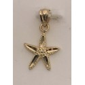 RD964P 14KT Small Diamond Cut Starfish Pendant 