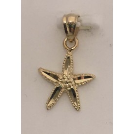 RD964P 14KT Small Diamond Cut Starfish Pendant 