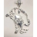 RARD2003PS Sterling Silver Large Diamond Cut Crab Pendant