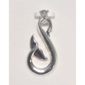 RARD1026PS Sterling Silver Fish Hook with Whale Tail
