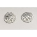 RARD1566PERS Sterling Silver Diamond Cut Sanddollar Post Earrings