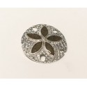 RD290S Large Sterling Silver Sand dollar with beach sand Slider