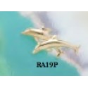 RA19P Large Double Dolphin Pendant 