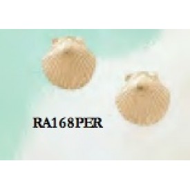 RA168PER Small Scallop Post Earrings