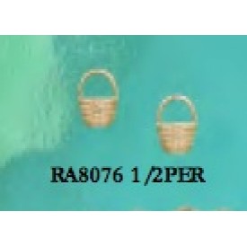 RA80761/2PER Tiny Nantucket Half  Basket Earrings 