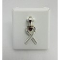 RAOCTPS Sterling Silver Ribbon Pendant with Pink Tourmaline Stone 