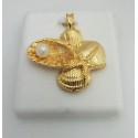 RASHELLCOMBO 14kt Gold Plated Shell Combination Pendant 