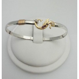 RA374MB 14KT Gold Seahorse Bangle with 14kt Gold Wrap 