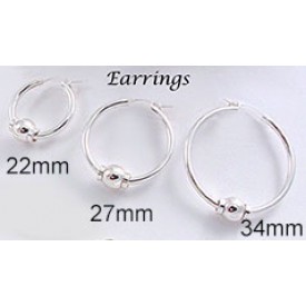 MS22MMCCPESS 22mm All Sterling Silver Beach Hoop Earrings