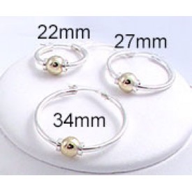 MS27MMCCPE  Two Tone Beach Hoop Earrings