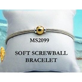  MS2099 Two Tone Single Ball Soft Snake Beach Bracelet
